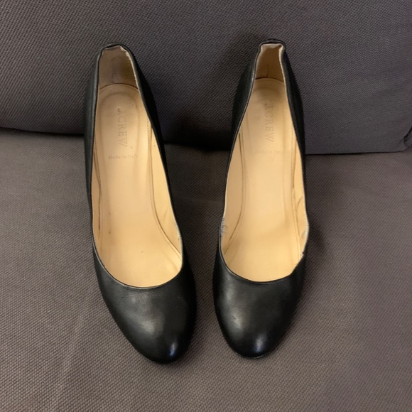 J.Crew Mona Round Toe Black Leather Pumps - Size 11 - Picture 6 of 16